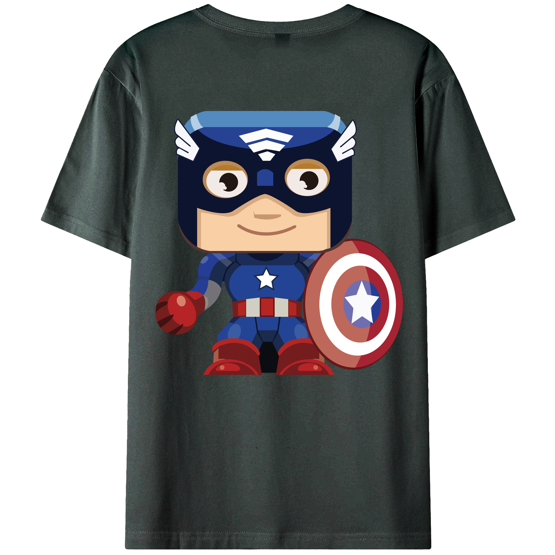 （画像用） アベンジャーズ The Avengers 綿100％ メンズ半袖Tシャツ（バックプリント） 通気性